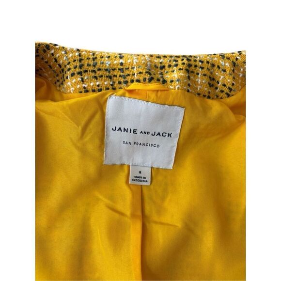 Janie and Jack Bouclé Balloon Sleeve Jacket size 8 Girls Golden Rod Yellow - Picture 6 of 8